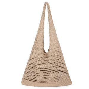 Crochet Tote Bag Mesh Beach Bag Summer Vacation Aesthetic Hobo c: